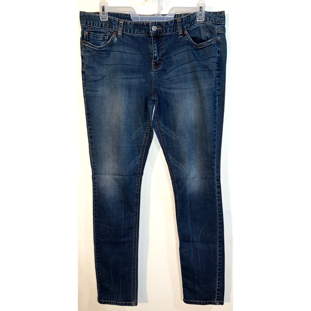 Skinny Premium Womens Blue Denim Jeans Straight Leg Size 16 - Picture 1 of 3